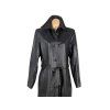EXTRA dlouhý dámský kožený černý kabát s páskem Thomas&Daniels 44
