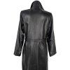 EXTRA dlouhý dámský kožený černý kabát s páskem Thomas&Daniels 44