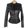 KOŽENÁ dámská černá bunda na zip AMISU M