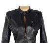KOŽENÁ dámská černá bunda na zip AMISU M