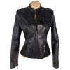 KOŽENÁ dámská černá bunda na zip AMISU M