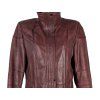 KOŽENÁ dámská vínová bunda na zip KARA 44