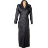 KOŽENÝ dámský dlouhý černý kabát CLOCKHOUSE S