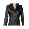 KOŽENÝ dámský dlouhý černý kabát CLOCKHOUSE S