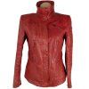 PXL 20260403 KOŽENÁ dámská červená bunda na zip Milestone M