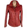 KOŽENÁ dámská červená bunda na zip Milestone M