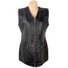 KOŽENÁ dámská černá vesta na zip Jackey McGee L