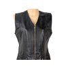 KOŽENÁ dámská černá vesta na zip Jackey McGee L