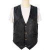 KOŽENÁ pánská černá vesta K Cero M