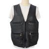 KOŽENÁ pánská černá vesta na zip 50/52