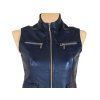 KOŽENÁ dámská modrá metalická vesta na zip Maddox M