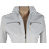 KOŽENÁ dámská bílá bunda na zip MasterPelle S