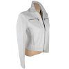 KOŽENÁ dámská bílá bunda na zip MasterPelle S