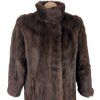Pravý dámský hnědý norkový kožich S