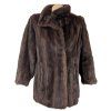 Pravý dámský hnědý norkový kožich S