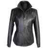 Kožená měkká dámská černá bunda LEATHER LIMITED M*