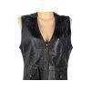 KOŽENÁ dámská černá vesta na zip XL