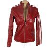 KOŽENÁ dámská červená bunda na zip Racing Team S