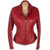 KOŽENÁ dámská červená bunda na zip M