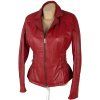 KOŽENÁ dámská červená bunda na zip M