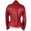 KOŽENÁ dámská červená bunda na zip M