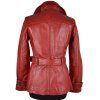 KOŽENÝ dámský červený kabátek s páskem Orsay 38