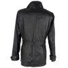 KOŽENÝ dámský černý kabát na zip s páskem KARA L