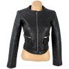 KOŽENÁ dámská černá prošívaná bunda na zip MANGO XS, S
