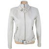 KOŽENÁ dámská bílá bunda na zip KARA M