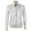 KOŽENÁ dámská bílá bunda na zip KARA M