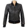 KOŽENÝ dámský černý prošívaný bomber Vero Moda M