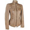 KOŽENÁ dámská hnědá bunda na zip JILANI 36