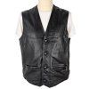 KOŽENÁ pánská černá vesta Hogir Leather L