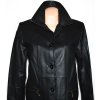 KOŽENÝ dámský černý kabát L/XL