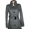 Vlněný dámský melírovaný kabát s páskem Flame S