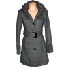 Vlněný dámský melírovaný kabát s páskem Flame S
