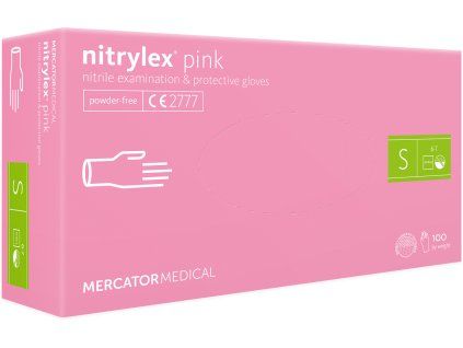 Nitrilové rukavice Mercator růžové 100 ks S
