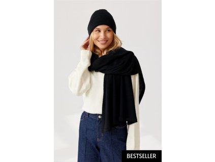 Dámská šála Penelope 100% merino vlna černá
