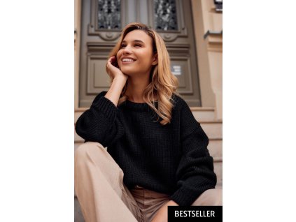 Svetr s vlnou Gigi černá