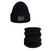 Dámský set čepice a nakrčníku– 100% merino vlna "BRIGID NEW" černá