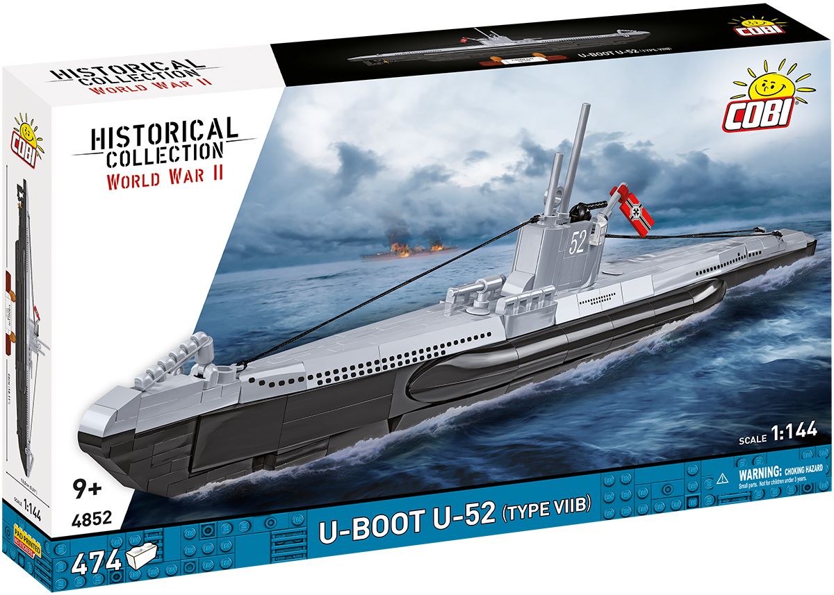 Cobi 4852 II WW U-Boot U-52 (type VIIB), 1:144, 474 k COBI-4852