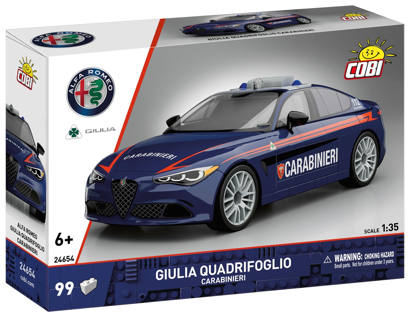 Cobi 24654 Alfa Romeo Giulia Quadrifoglio Carabinieri, 1:35, 99 k COBI-24654