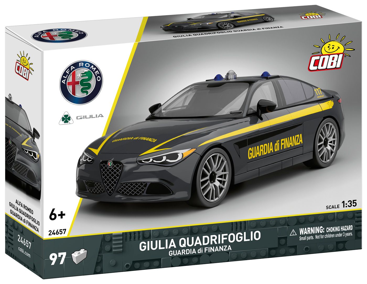 Cobi 24657 Alfa Romeo Giulia Quadrifoglio Guardia di Finanza, 1:35, 97 k COBI-24657