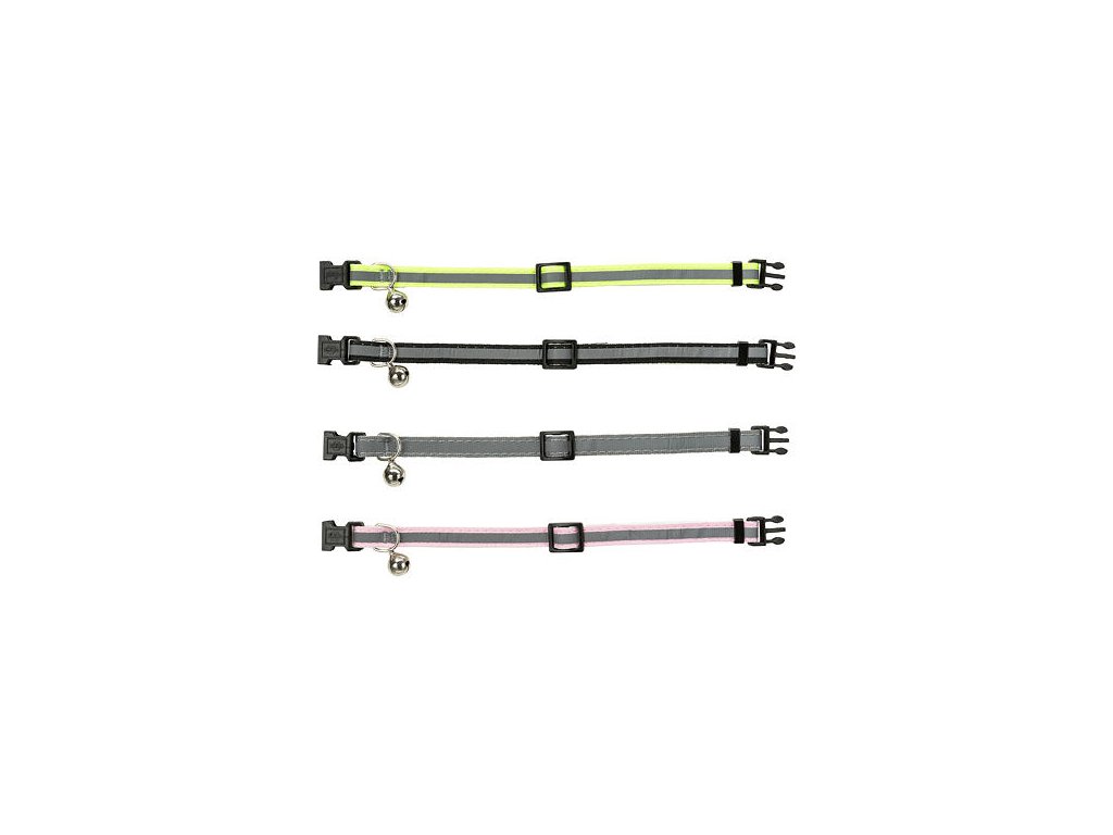 Reflective collar for kittens with bell, various colors