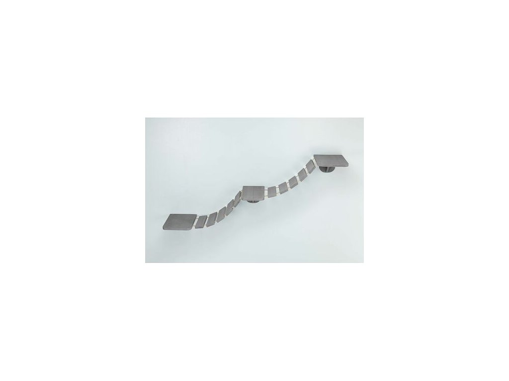 Kletterleiter zur Wandmontage, 3 Plattformen, 150x30cm, graubraun