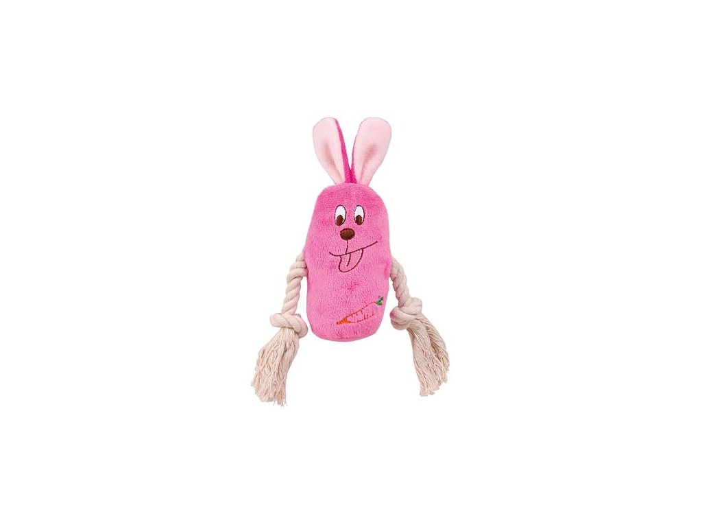 Plush animal with cotton knots, various types 13 cm