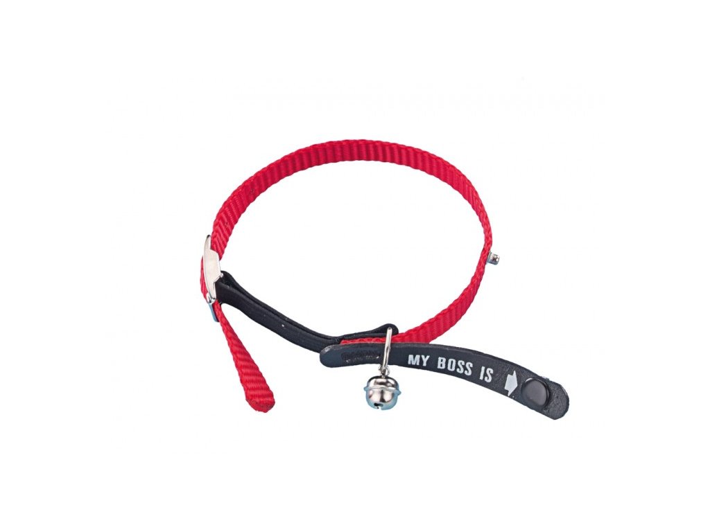 Nobby My Boss is cat collar with name tag red