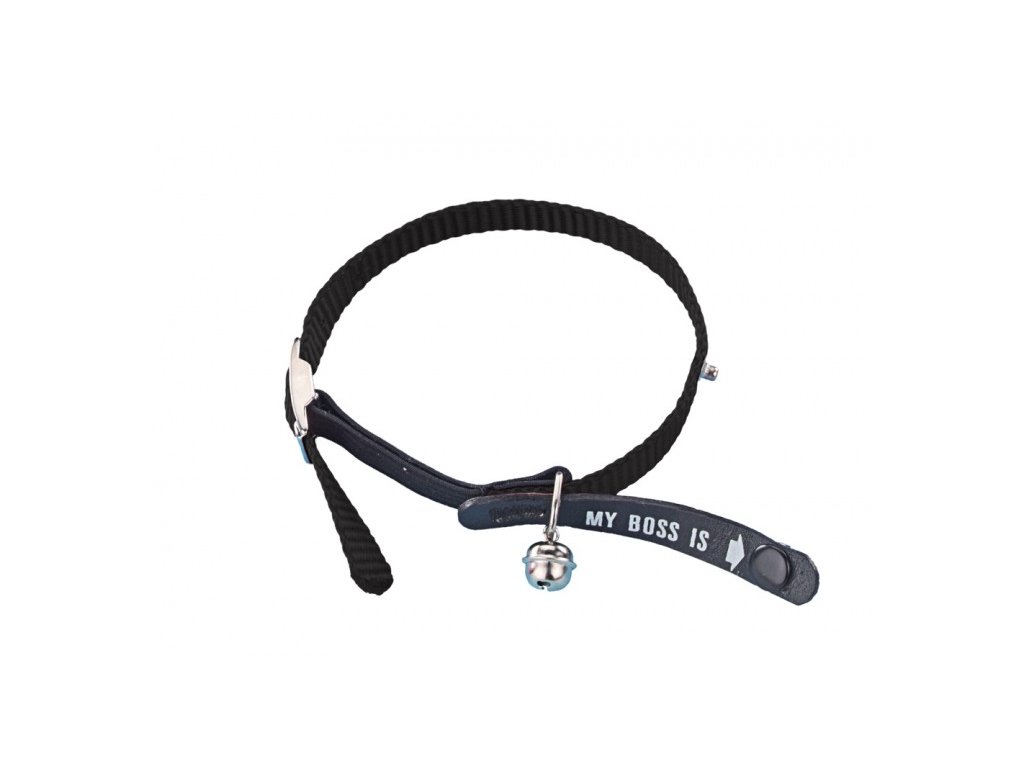 Nobby My Boss is cat collar with name tag black