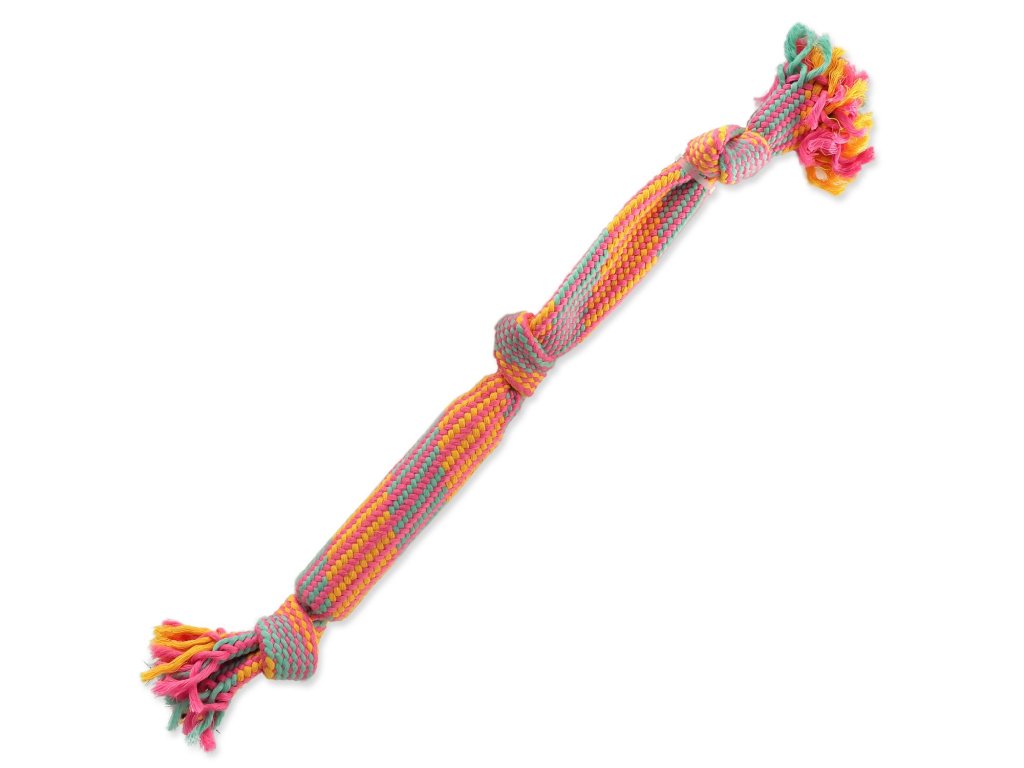 Jucărie Dog Fantasy Zrăgănitoare colorată cu model sonor 1, 3 fitiluri 53cm