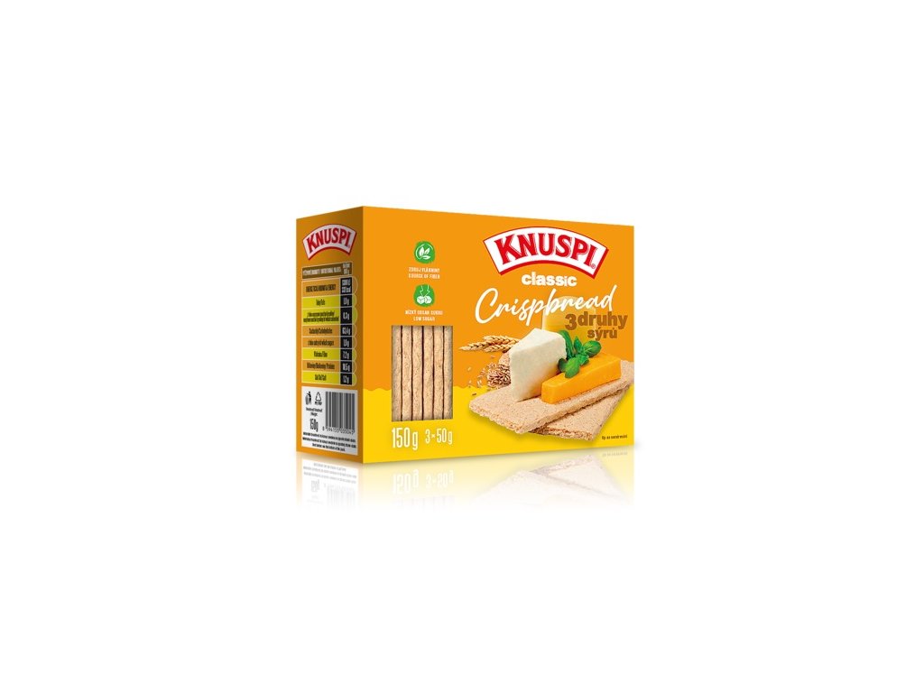 Crispbread slice with 3 types of cheese 150g KNUSPI